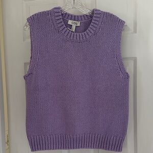 COS Women's Lavender Knit Sweater Vest NWT Sz Large